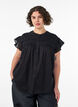 Mouwloze A-lijn katoenen blouseshirt, Zwart, Model image number 0