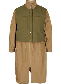 Parka jacket with detachable vest