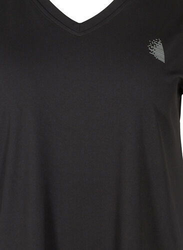 T-shirt d'entraînement à manches courtes avec col en V, Black, Packshot image number 2