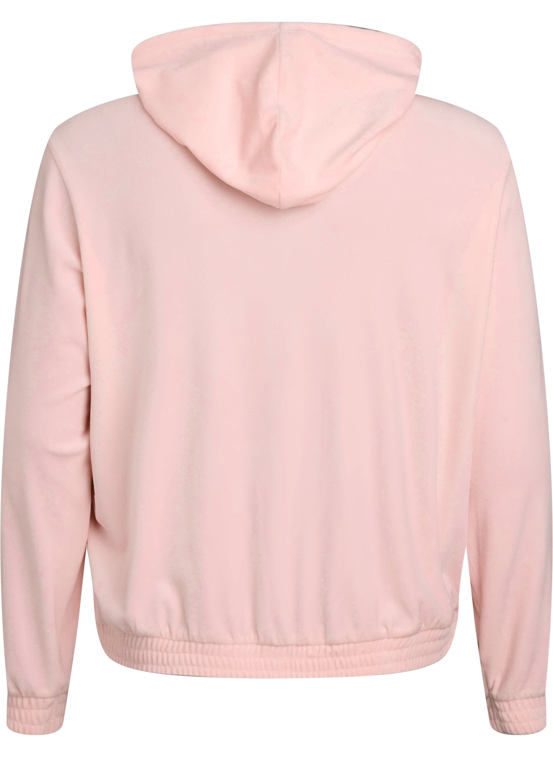 ZizziZachte velours hoodie met ritssluiting, Roze, Packshot image number 1