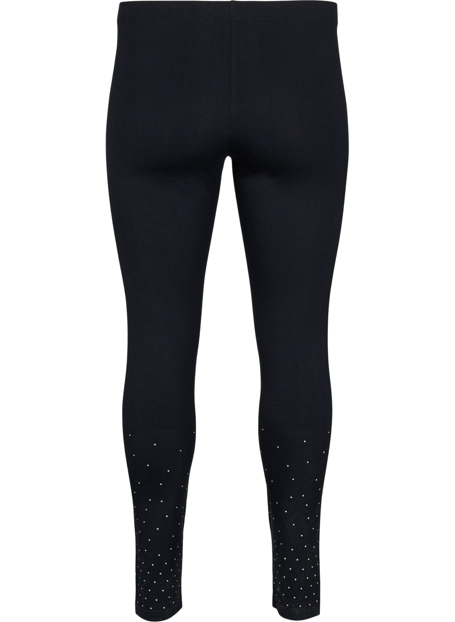 Zizzi Leggings en viscose &agrave; pois, Black, Packshot image number 1