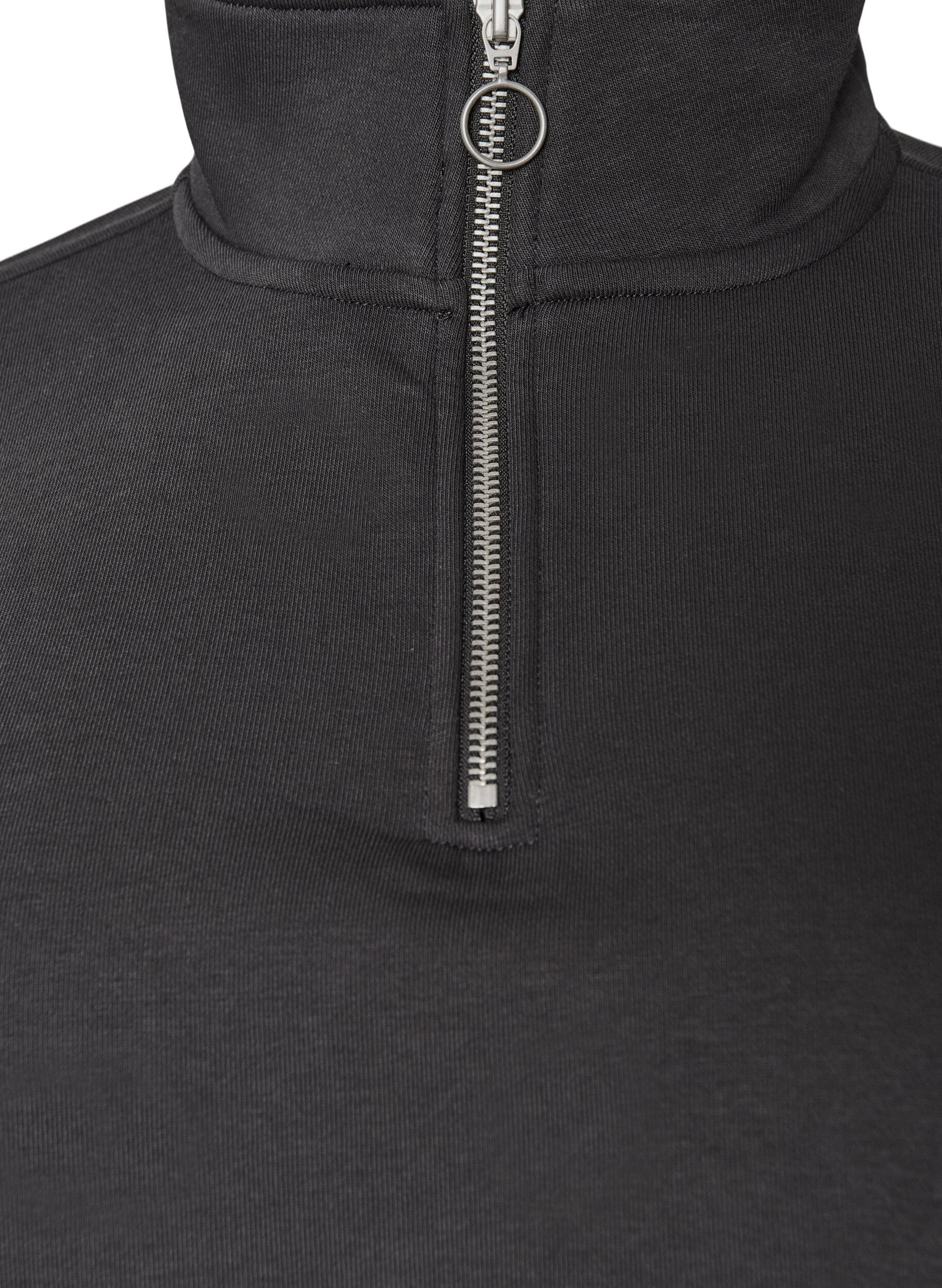 ZizziSweatshirt met teddymouwen en een hoge hals, Grijs, Packshot image number 2