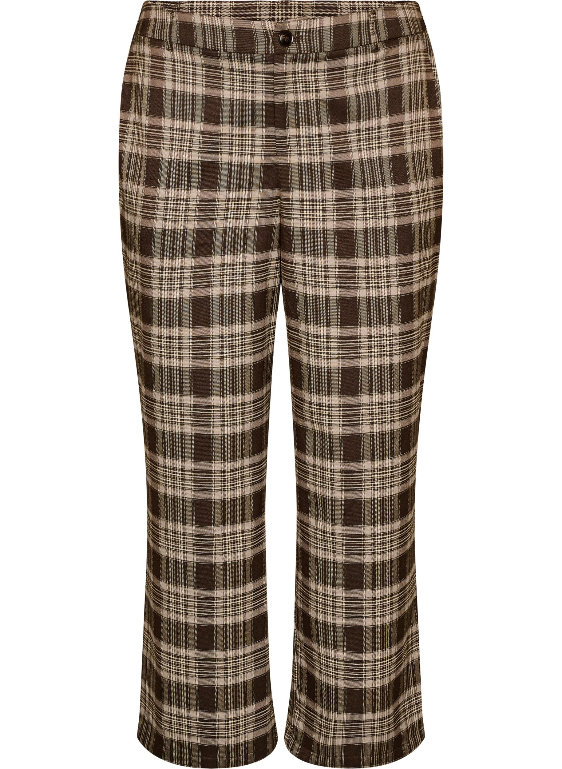 Pantalon &agrave; carreaux &agrave; jambes amples