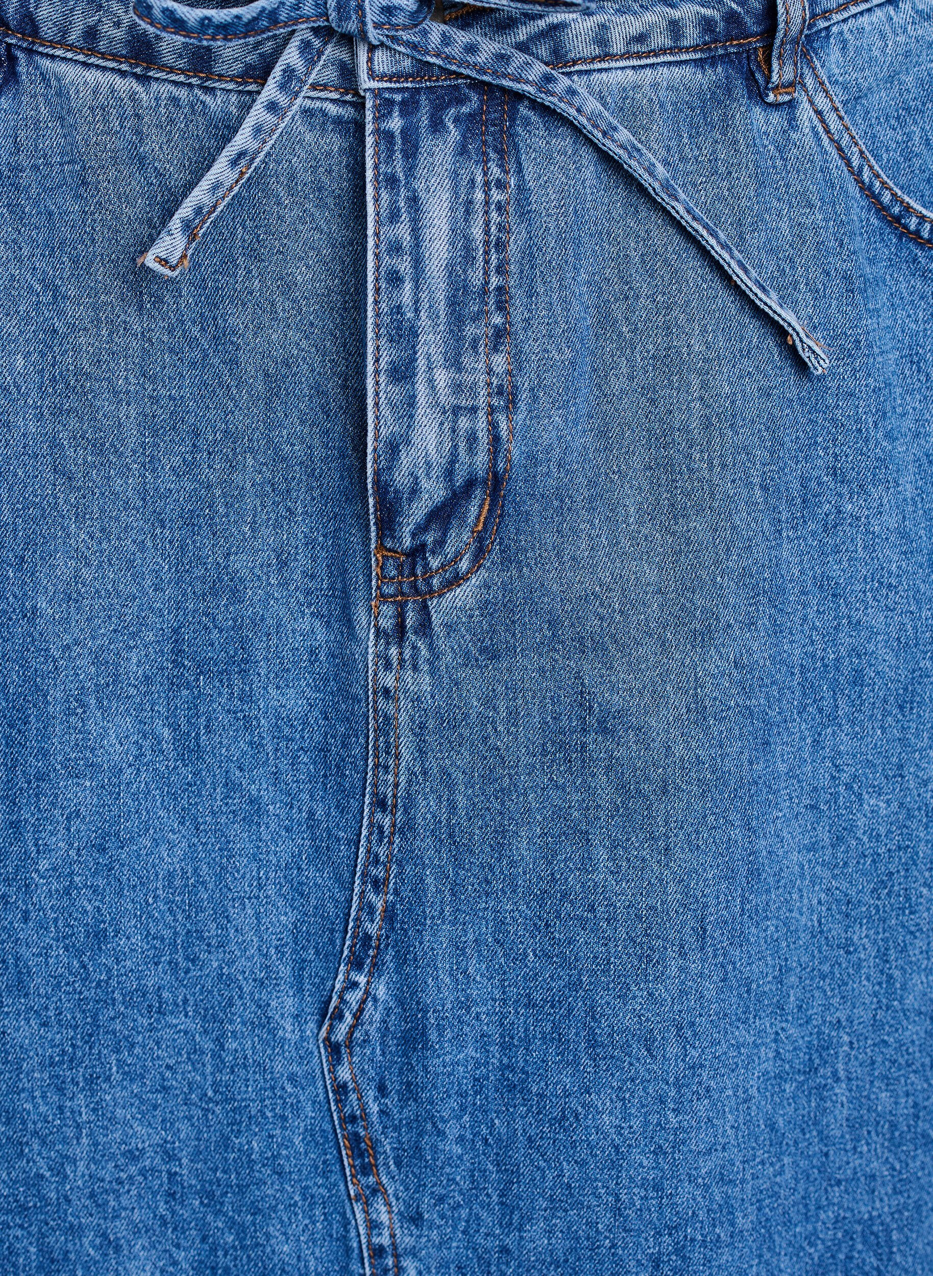 ZizziDenim maxirok met strikceintuur, Blue Denim, Packshot image number 2