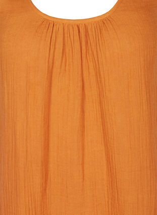 Mouwloze katoenen jurk met a-lijn, Mustard As sample, Packshot image number 2