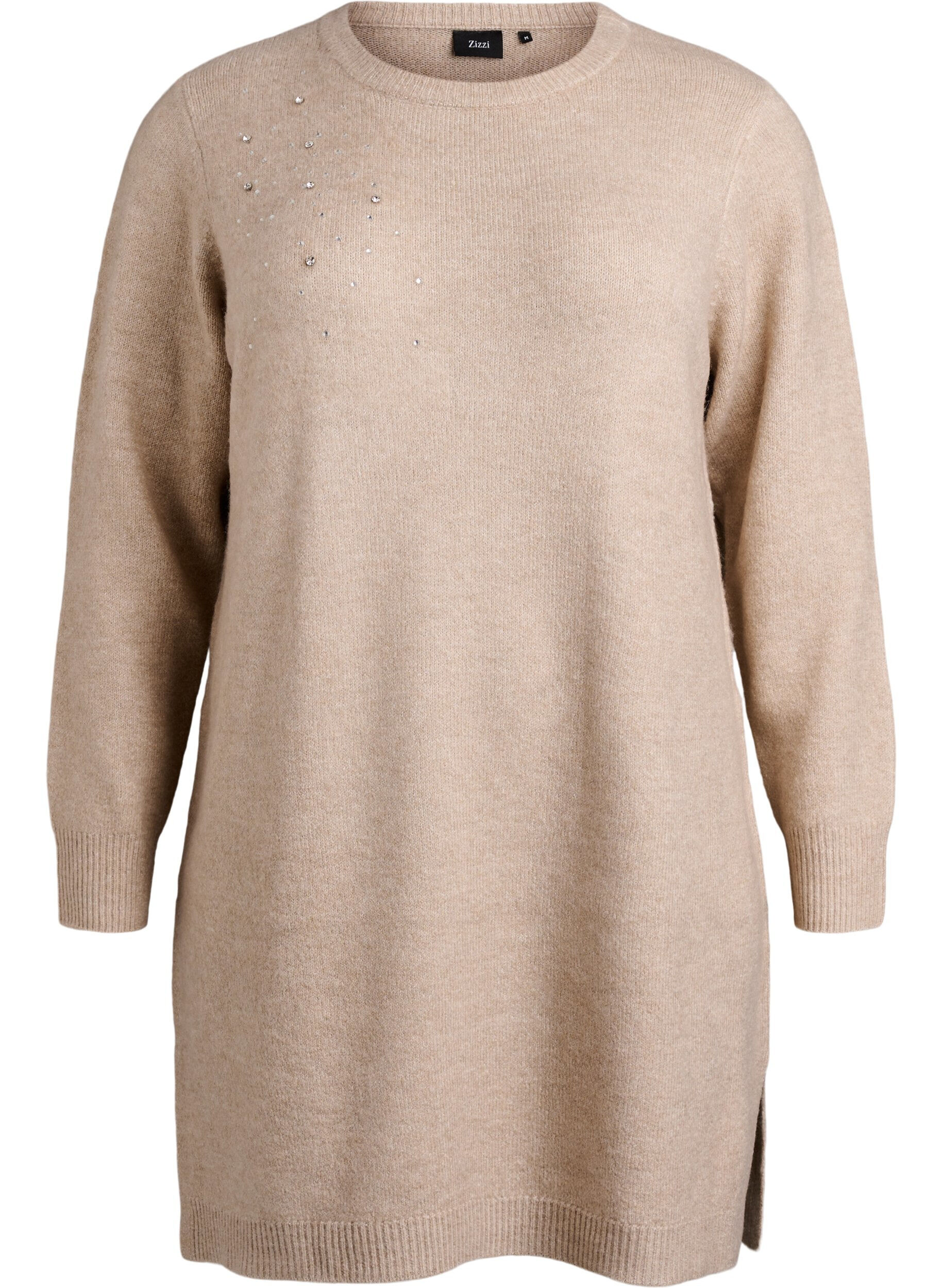 Robe courte en maille avec des strass