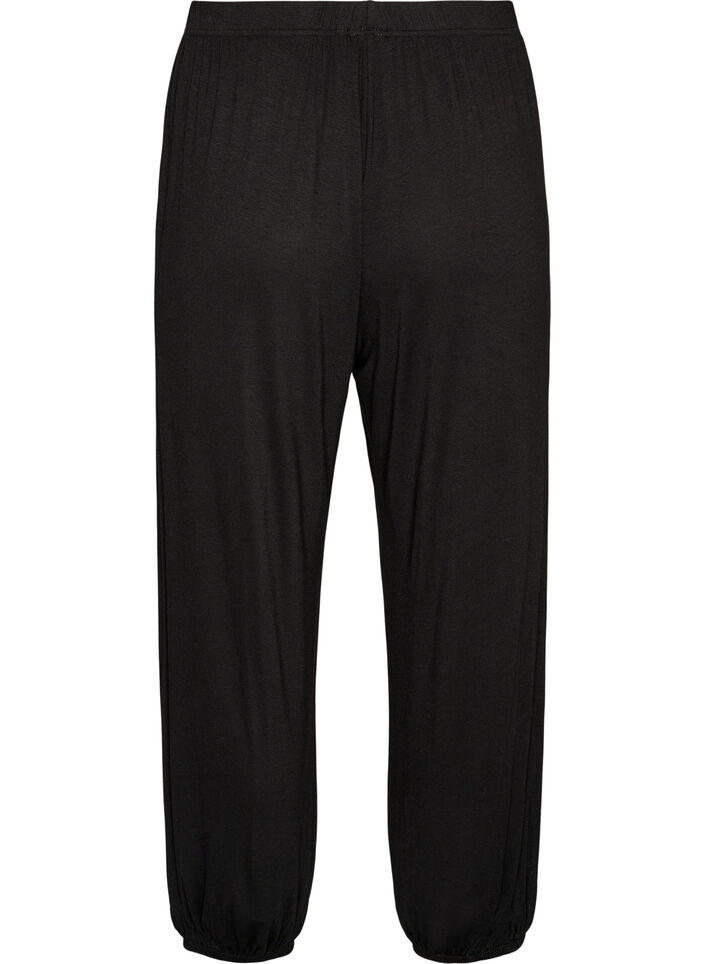 Pantalon de pyjama ample en viscose avec une taille &eacute;lastique, Noir, Packshot image number 1