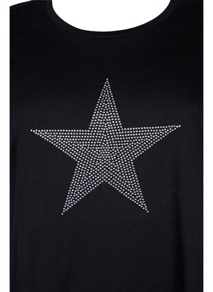 T-shirt avec rivets en coton biologique, Black Star , Packshot image number 2