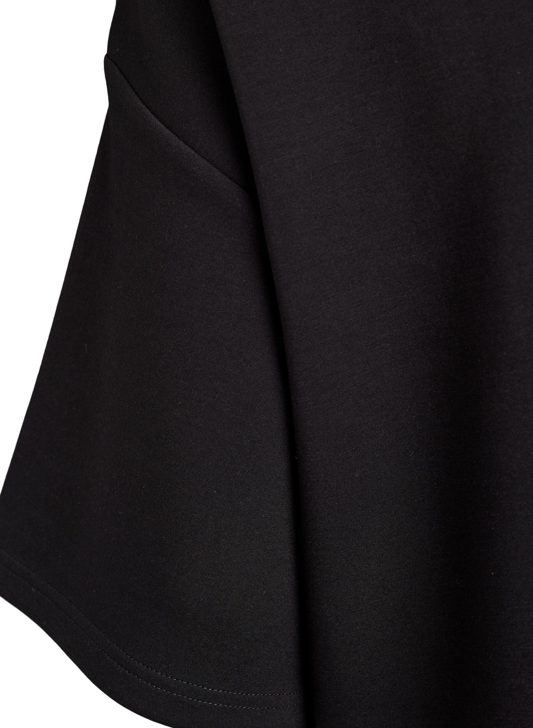 ZizziT-shirtjurk van jersey met zijsplitten, Zwart, Packshot image number 3