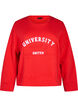 Sweat-shirt avec imprimé texte en relief, Rouge, Packshot image number 0
