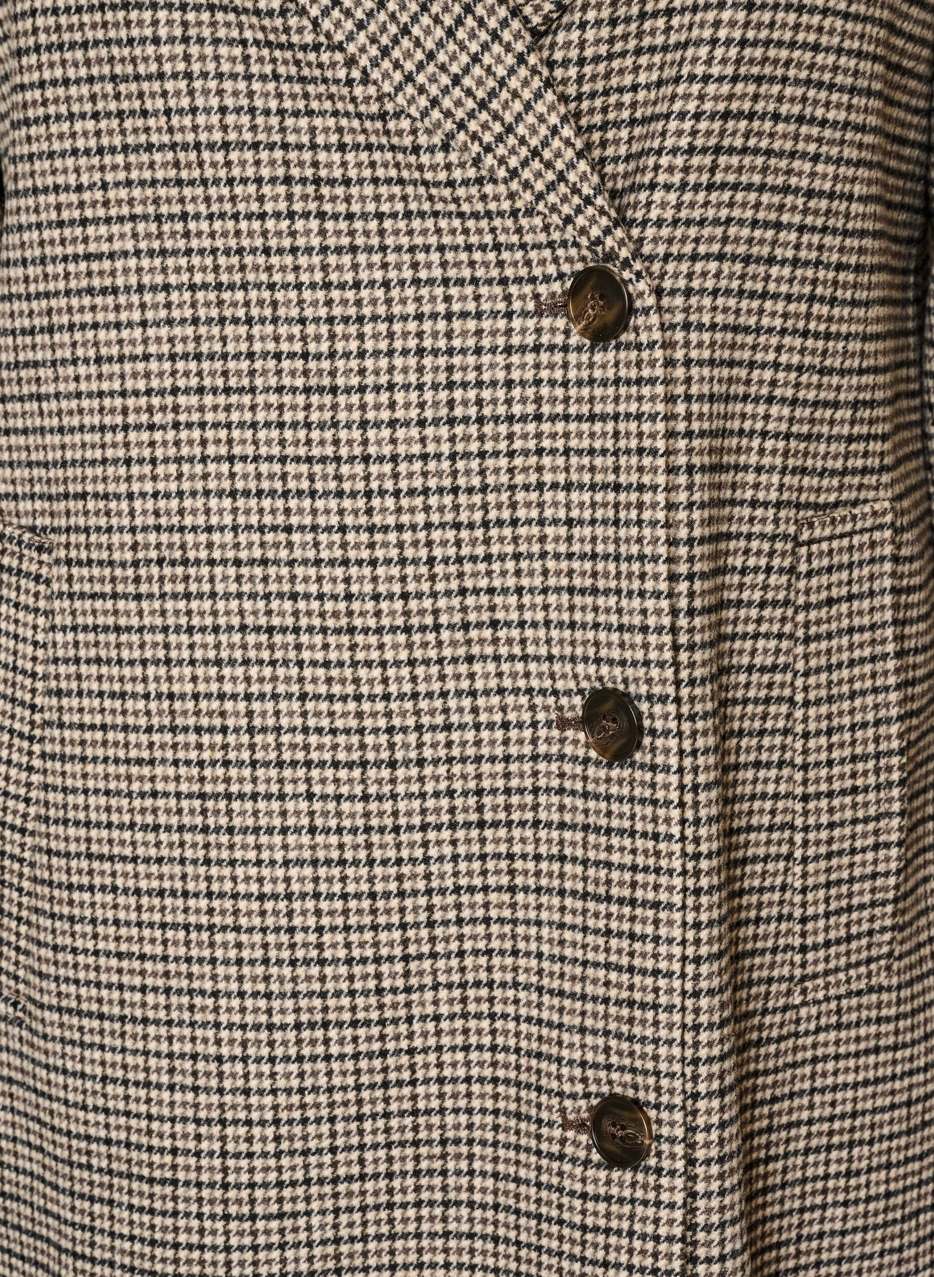 ZizziHalflange geruite jas, Bruin, Packshot image number 2