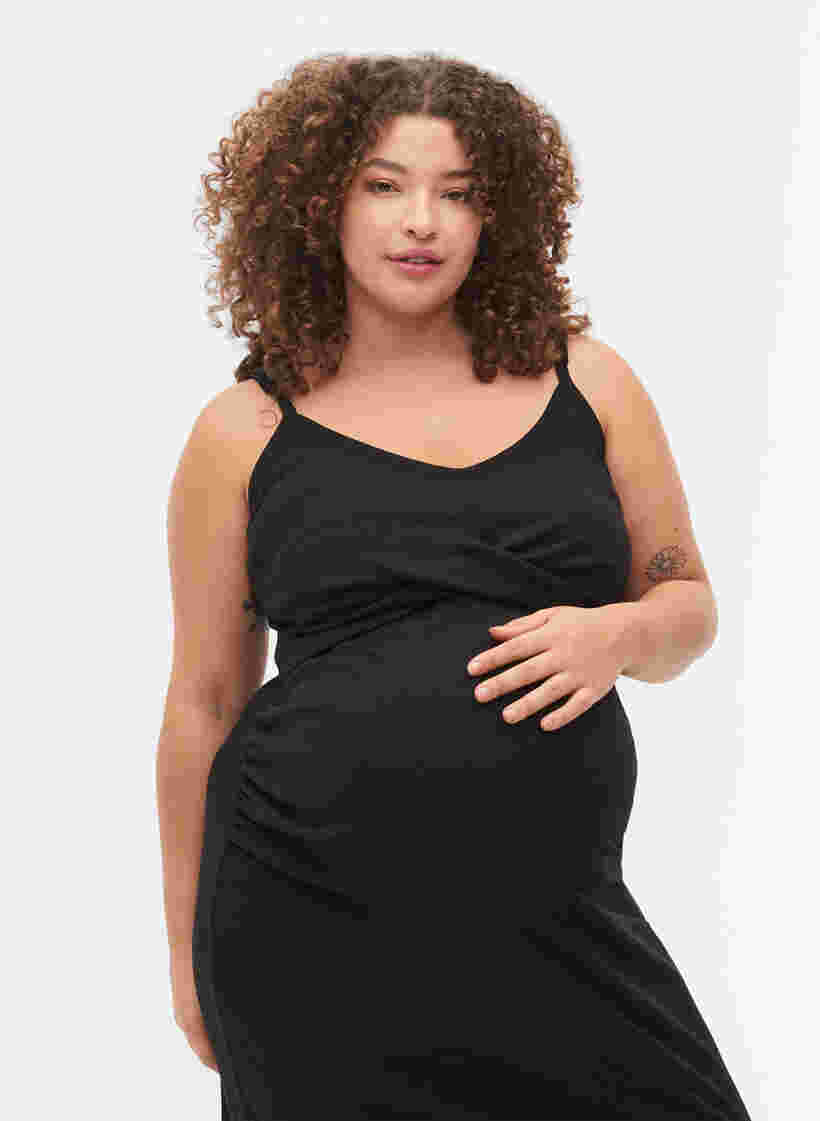 Robe de grossesse en côte, Black, Model image number 2