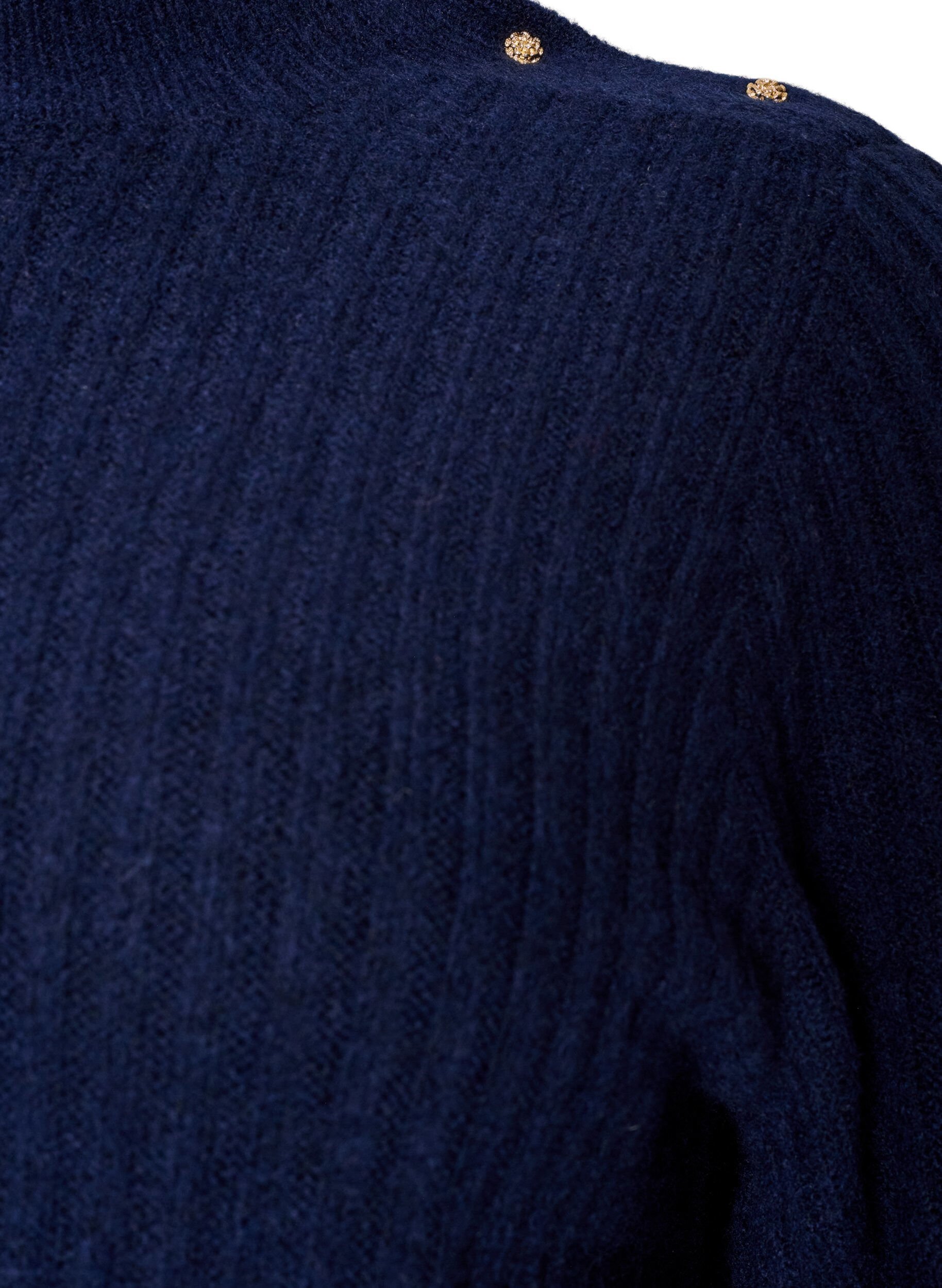 ZizziPull c&ocirc;tel&eacute; &agrave; manches bouffantes et boutons, Bleu, Packshot image number 2