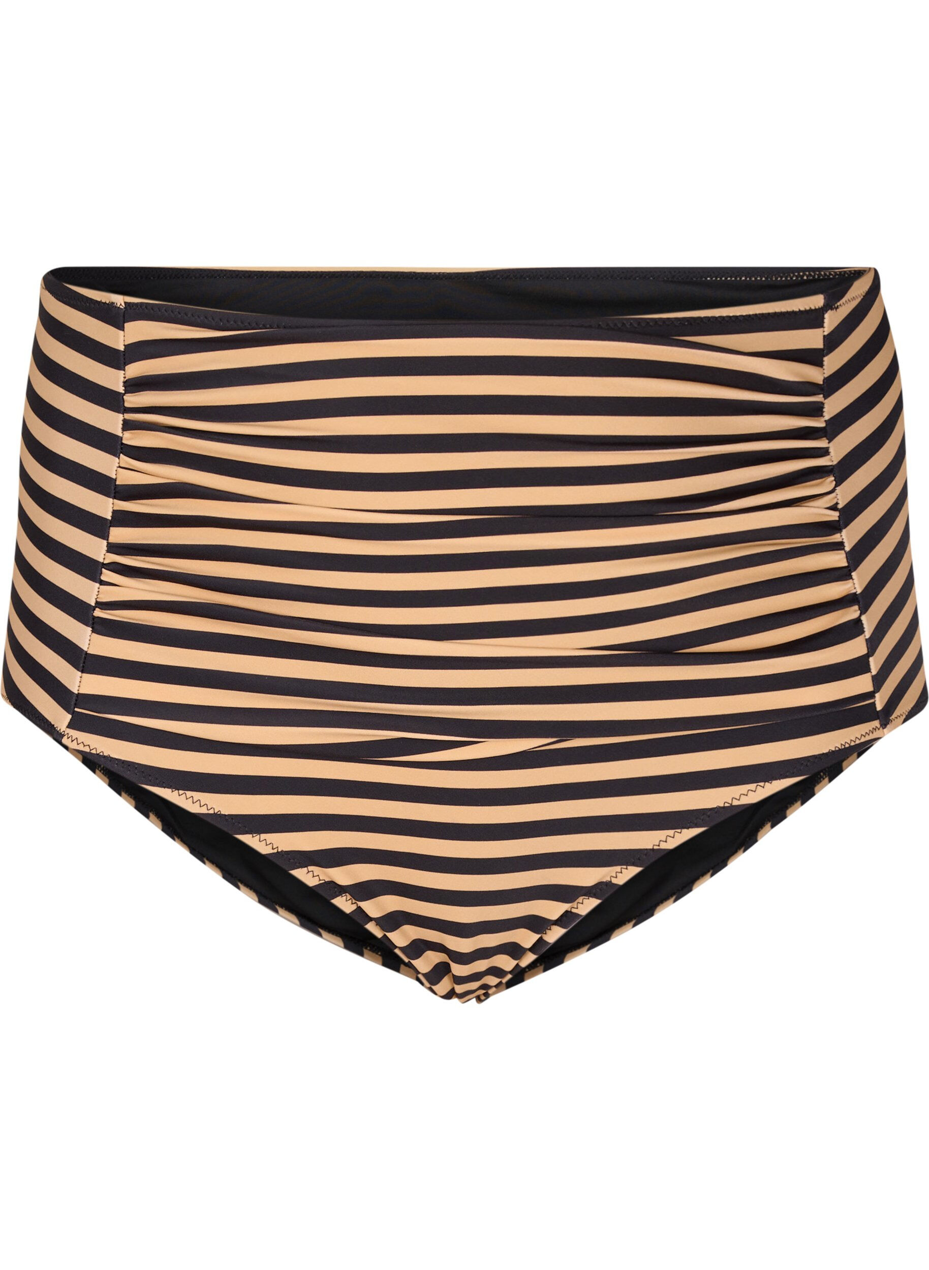 Culotte de bikini taille haute &agrave; rayures