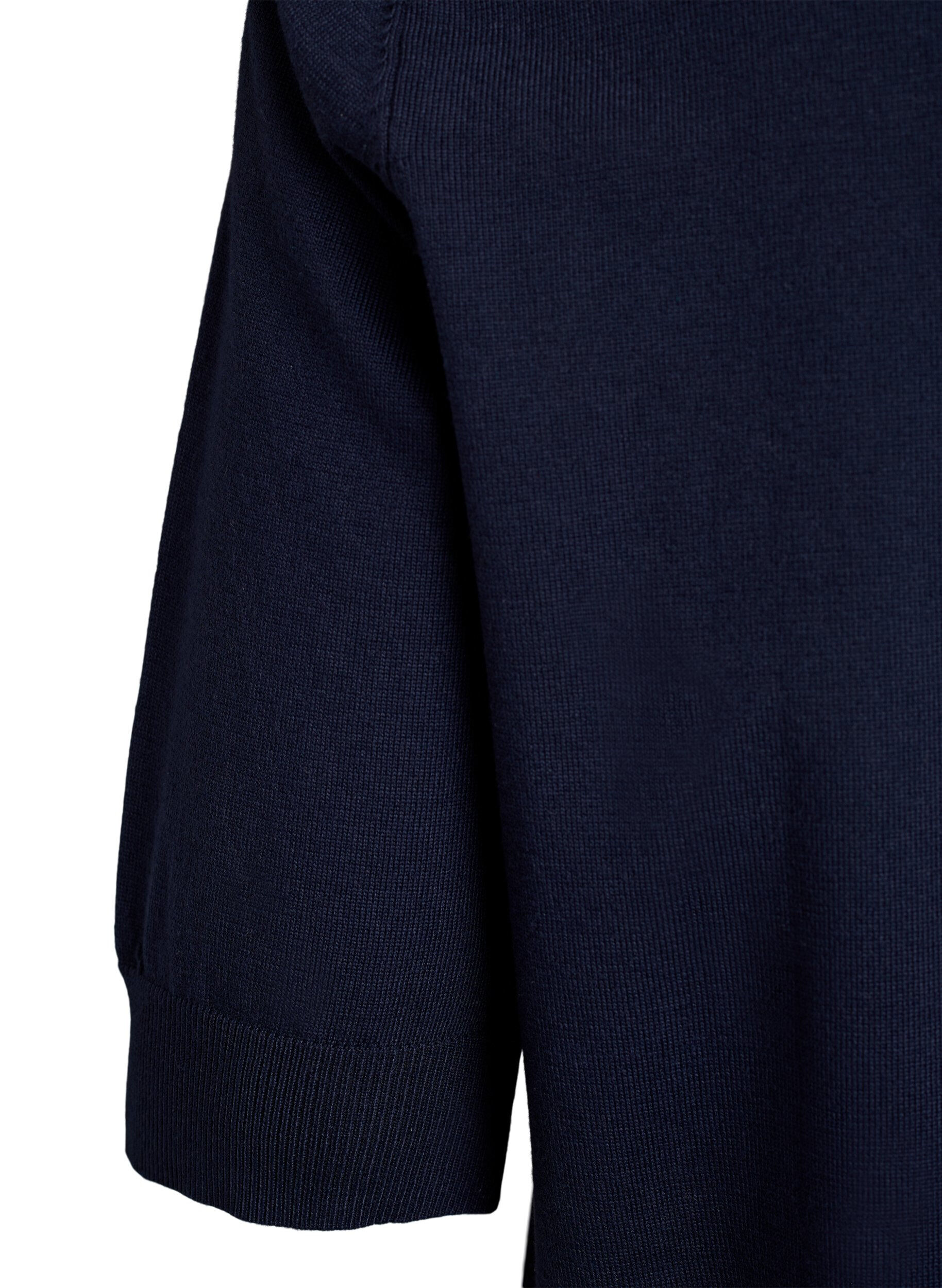 ZizziFLASH - Fijngebreide blouse met korte mouwen, Blauw, Packshot image number 3