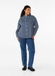 Effen denim overhemd met borstzakken, Blue Denim Stripe, Model image number 3