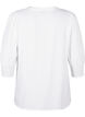 Viscose blouse met smok en ruches, Bright White, Packshot image number 1