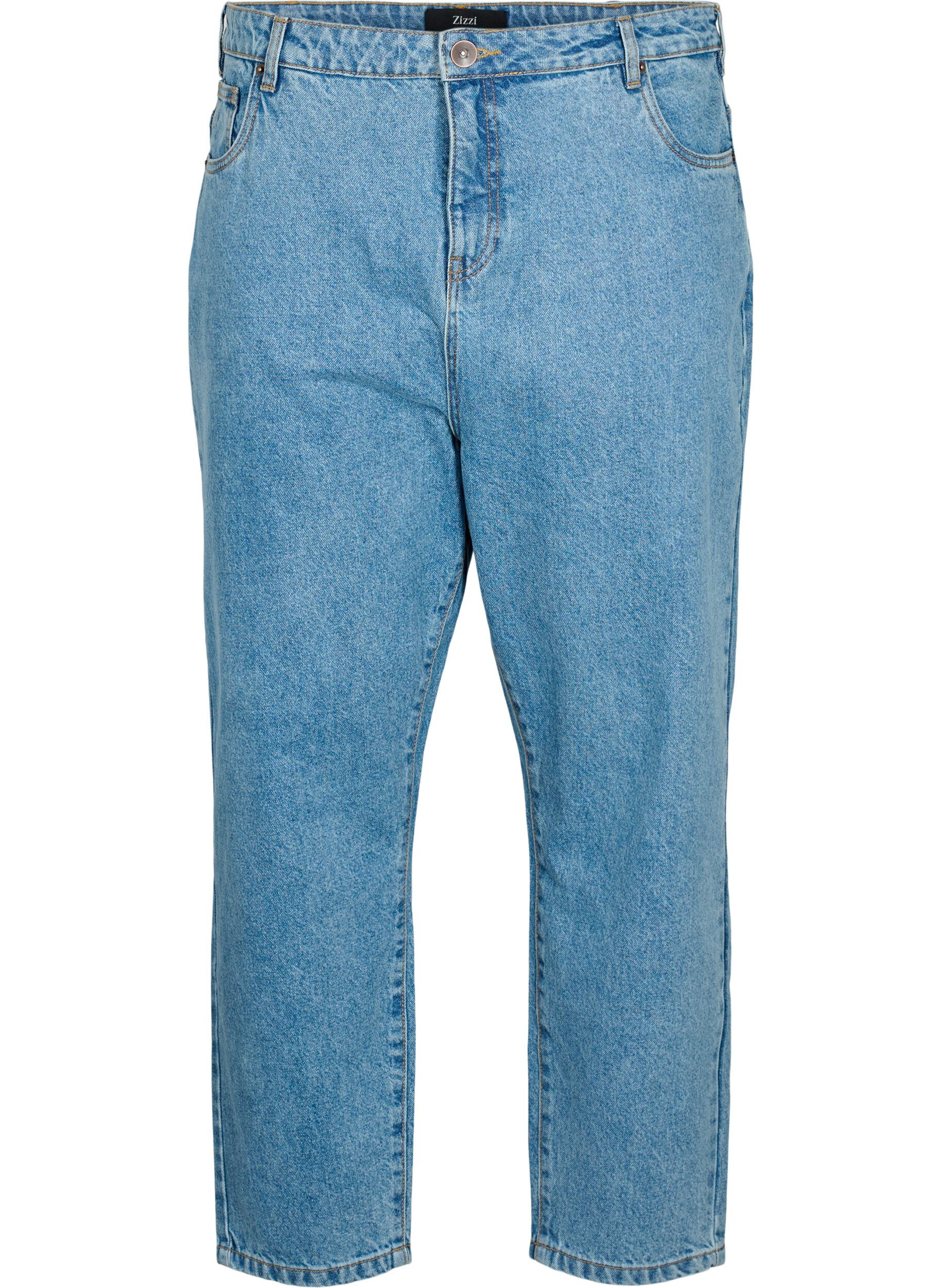 Zizzi Jean Mille coup&eacute; avec taille haute, Light blue denim, Packshot image number 0