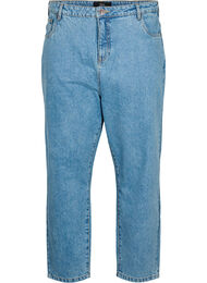 Cropped Gemma jeans met hoge taille, Light blue denim, Packshot