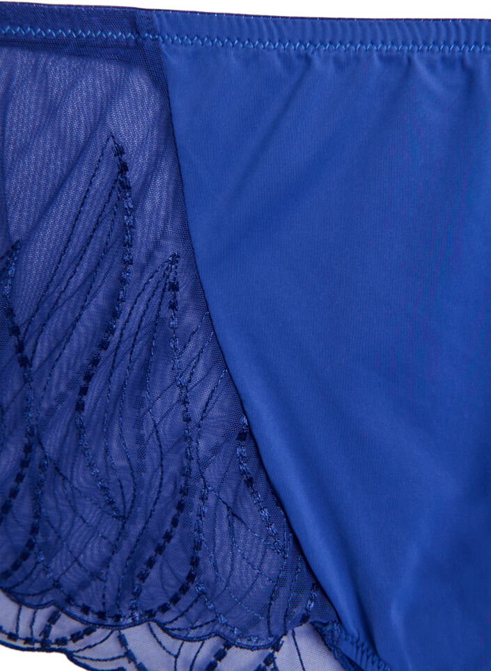 Microvezel hipster panties met kanten zijkanten, Blauw, Packshot image number 2