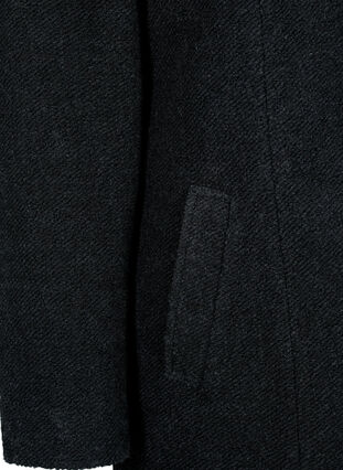 Manteau en bouclette mélangée avec fermeture éclair, Black Mel., Packshot image number 3