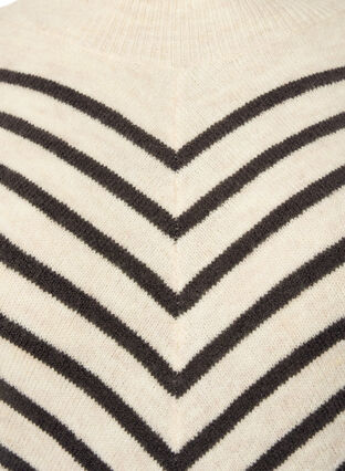 Gebreide blouse met diagonale strepen, Birch Mel. w stripes, Packshot image number 2