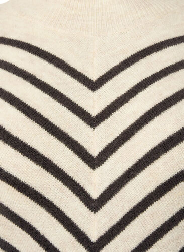  Blouse tricotée avec rayures diagonales, Birch Mel. w stripes, Packshot image number 2