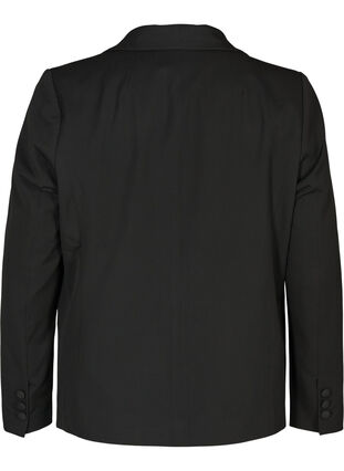Klassieke blazer met schoudervullingen, Black, Packshot image number 1