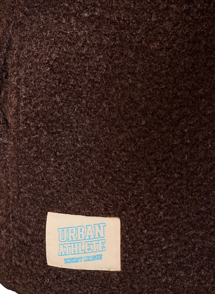 Fleecemouwloos vest met drukknoopjes en zijzakken, Bruin, Packshot image number 3