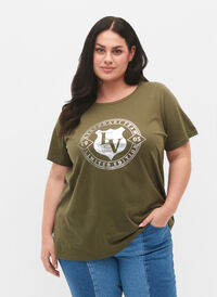 T-shirt en coton biologique avec impression , Ivy G. W. Silver LA, Model