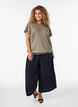 Culotte in viscose met een high waist en wijde pijpen, Zwart, Model image number 0