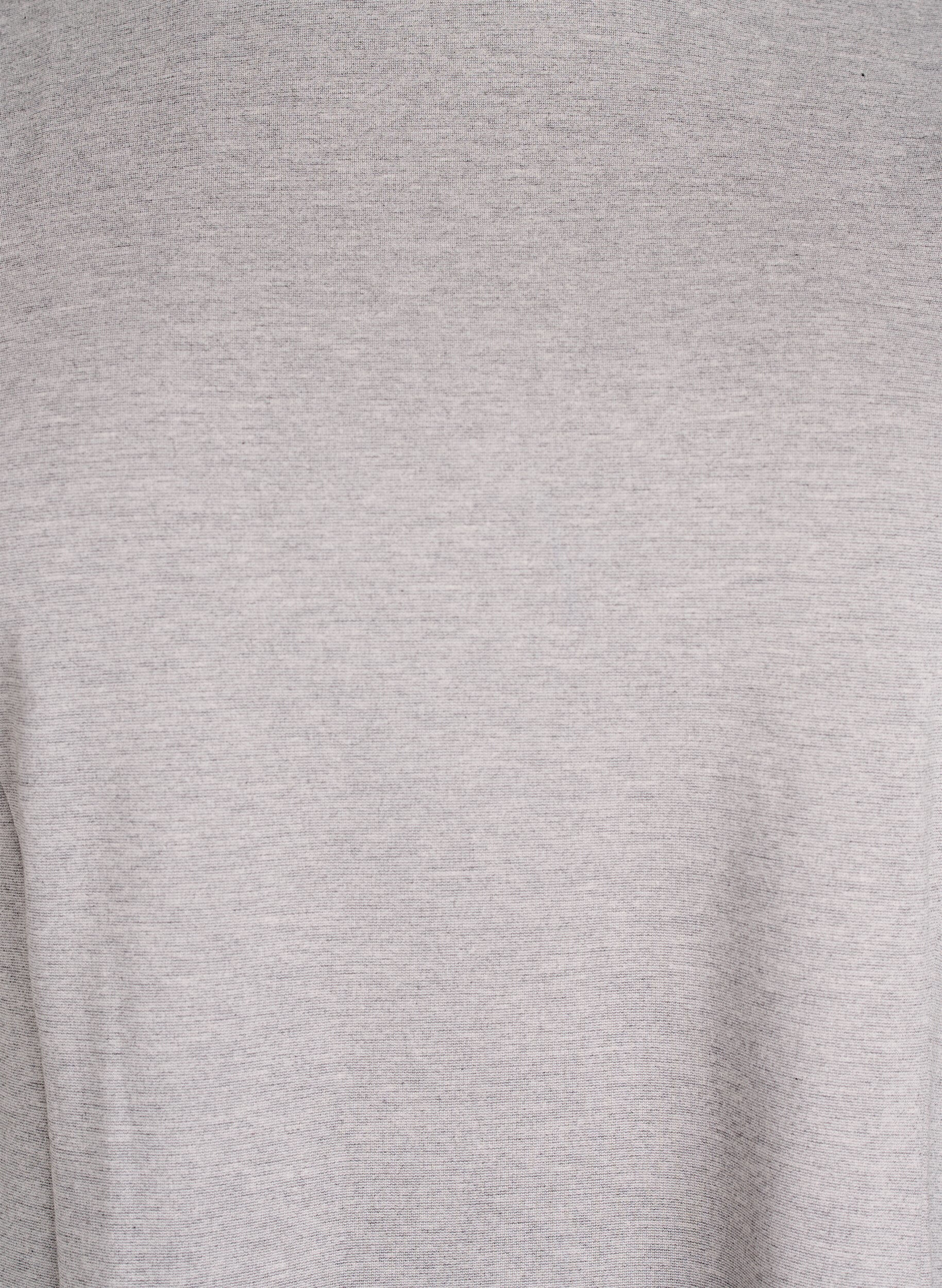 ZizziJersey jurk met korte mouwen en A-lijn., Grijs, Packshot image number 2