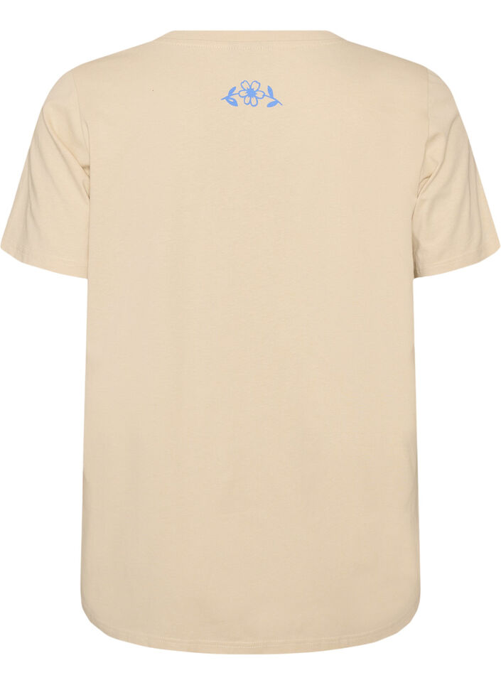 T-shirt en coton avec imprim&eacute;, Beige, Packshot image number 1