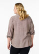 Linnen en viscose shirt met 3/4 mouwen, Bruin, Model image number 2