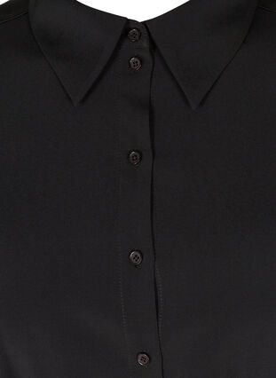 Robe chemise avec lien à nouer et boutons, Black, Packshot image number 2