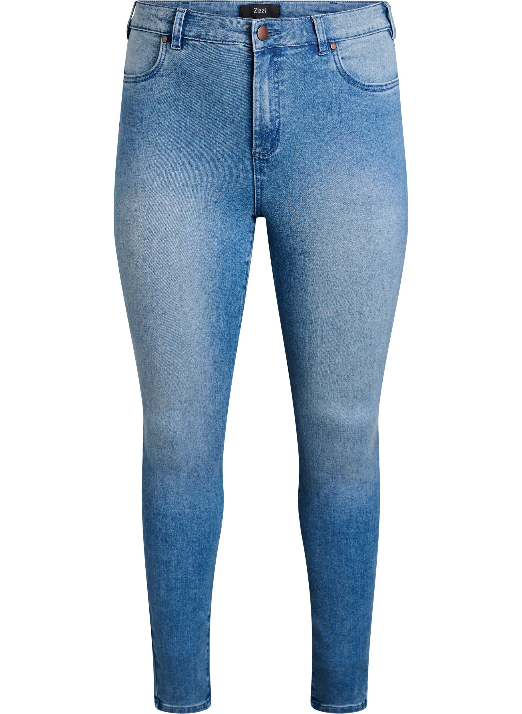 ZizziSuper slim Amy jeans met hoge taille, Blauw, Packshot image number 0