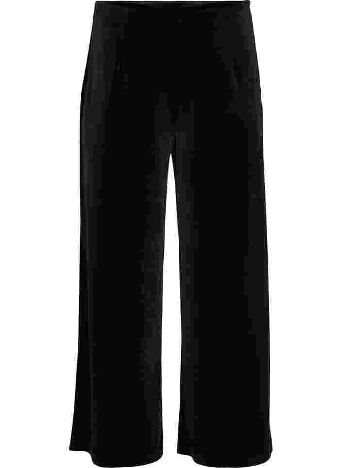 Pantalon en velours avec largeur, Black, Packshot image number 0