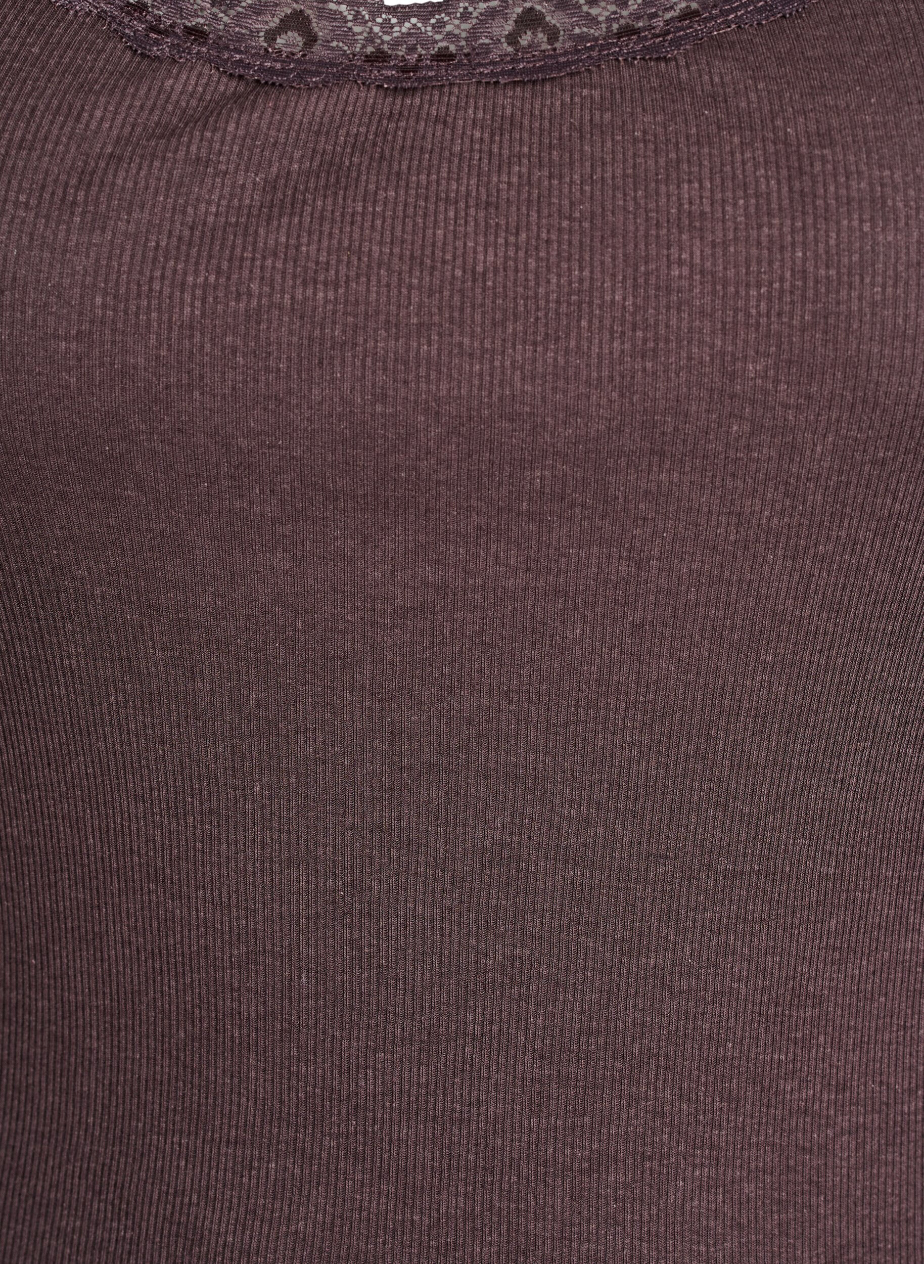 ZizziTop met kanten afwerking, Bruin, Packshot image number 2