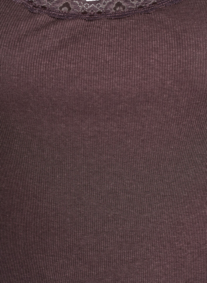Top met kanten afwerking, Bruin, Packshot image number 2