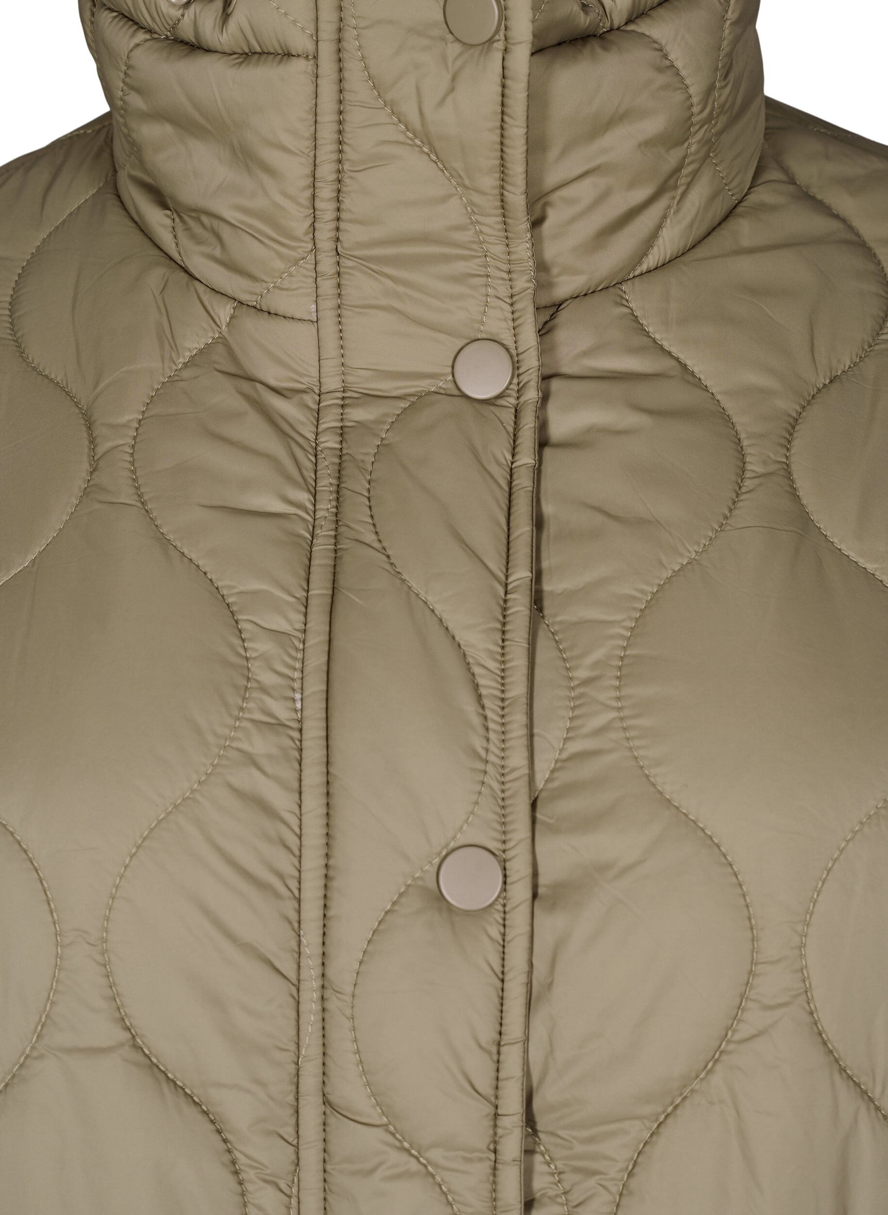 Zizzi Veste courte matelass&eacute;e avec d&eacute;tails contrastants, Beige, Packshot image number 2