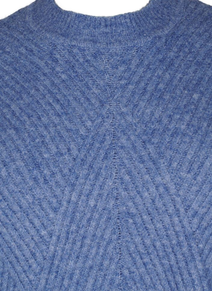 Robe courte côtelée à col rond, Grey Blue Mel., Packshot image number 2