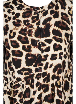 Tunique en viscose à imprimé léopard et coupe trapèze, Brown Leo , Packshot image number 2