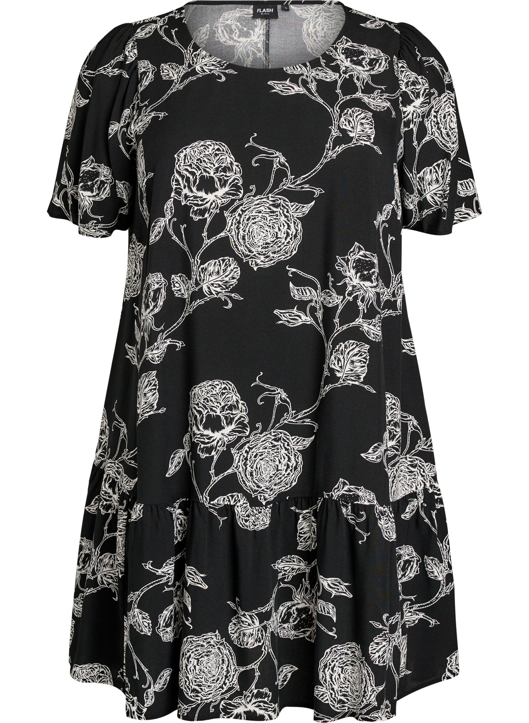 FLASH - Viscose jurk met snijlijn