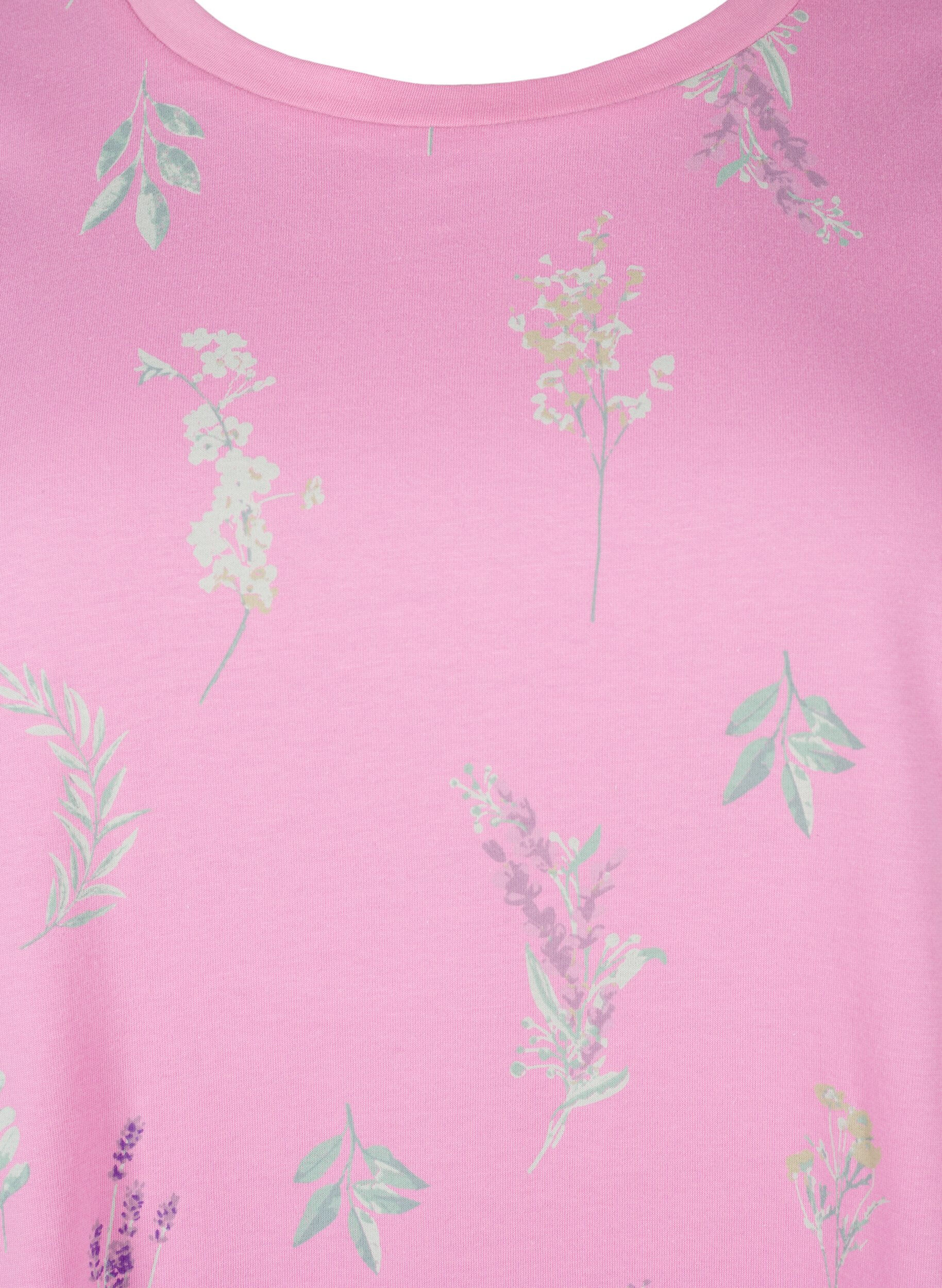 Zizzi T-shirt en coton biologique avec imprim&eacute; floral, Rosebloom W. Flower, Packshot image number 2