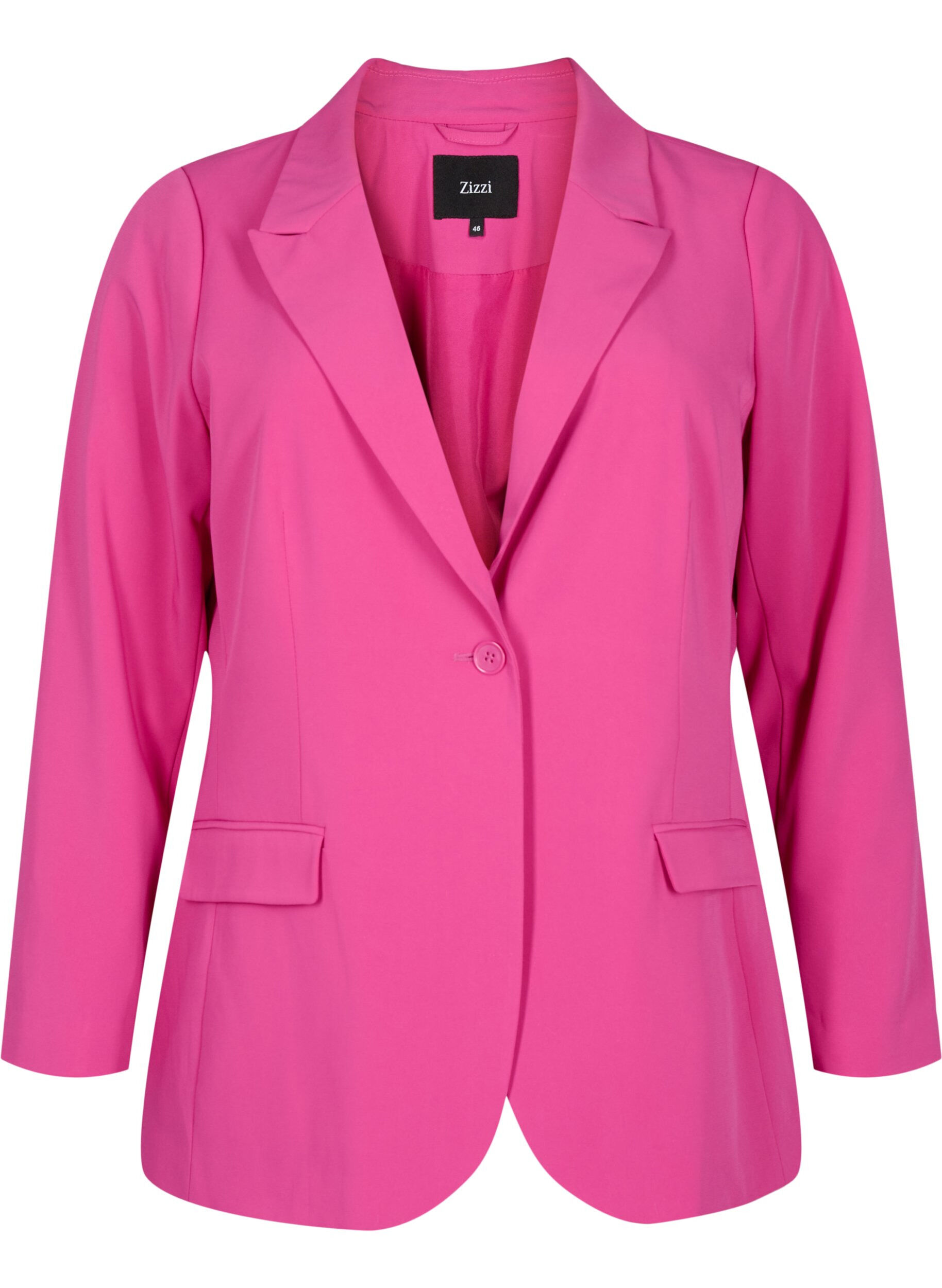 ZizziKlassieke blazer met zakken, Festival Fuchsia, Packshot image number 0