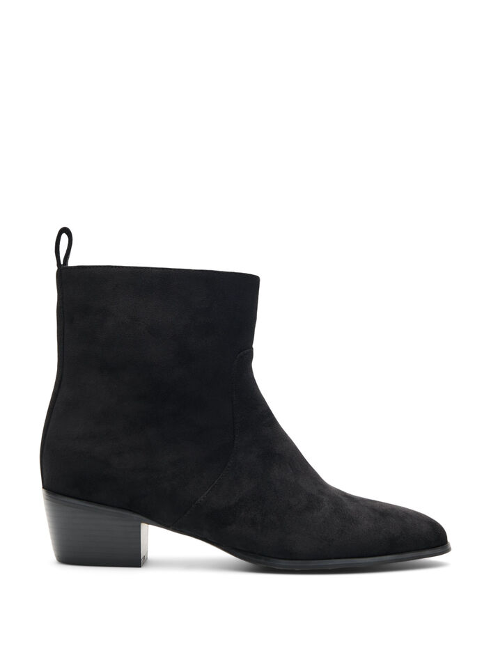 Botte haute en su&eacute;dine avec tige amovible, Noir, Packshot image number 4