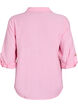 Linnen en viscose shirt met 3/4 mouwen, Roze, Packshot image number 1