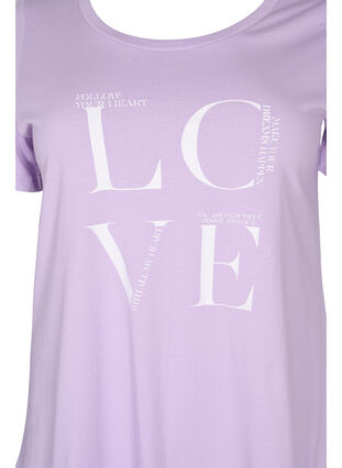 T-shirt en coton à manches courtes avec imprimé, Lavendula LOVE, Packshot image number 2