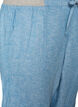 Capribroek van katoen en linnen met elastische taille en strikkoord, Blauw, Packshot image number 2