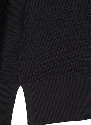 Gilet tricoté simple avec col rond, Black, Packshot image number 3